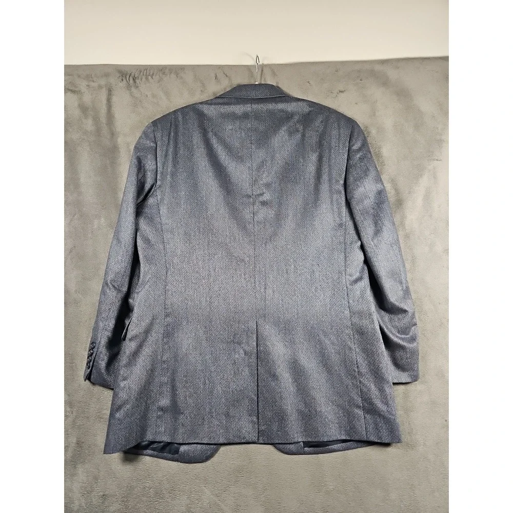 Jos A Bank 42R‎ 💯 Silk Suit Blue Gray Blazer Jacket Sport Coat Men Vtg 2 Button